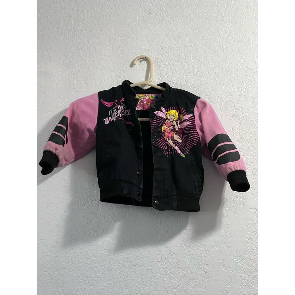 JH Design Girls' Tinkerbell Varsity-style Jacket Size 3t